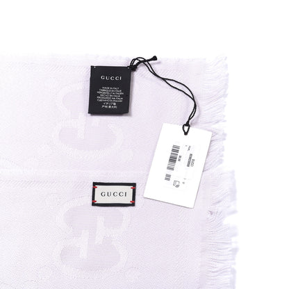 Gucci Wool Silk Jacquard GG Monogram Scarf Pearl 2 of 4
