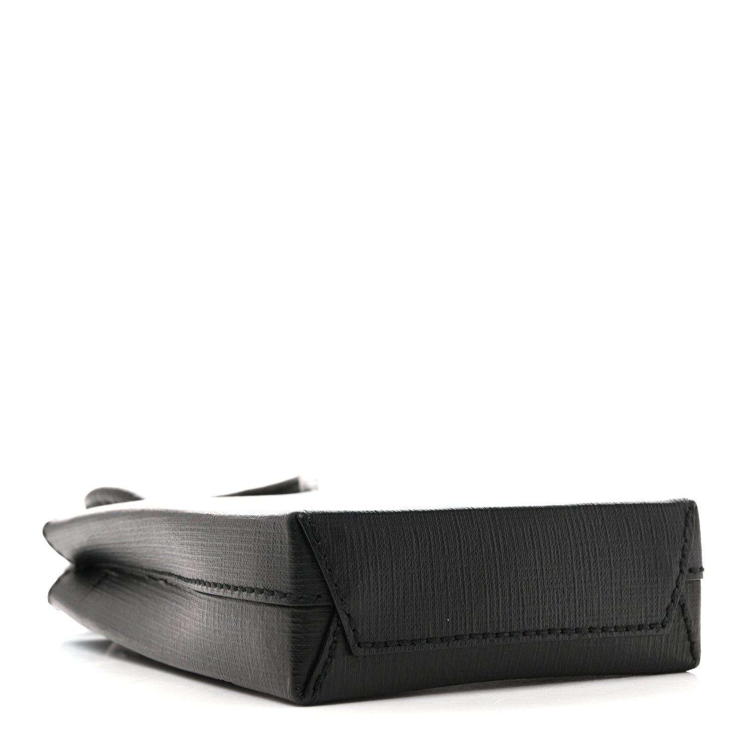 BALENCIAGA 黒 レザー ケース Balenciaga Squared Calfskin Logo Shopping Phone Holder Bag Black