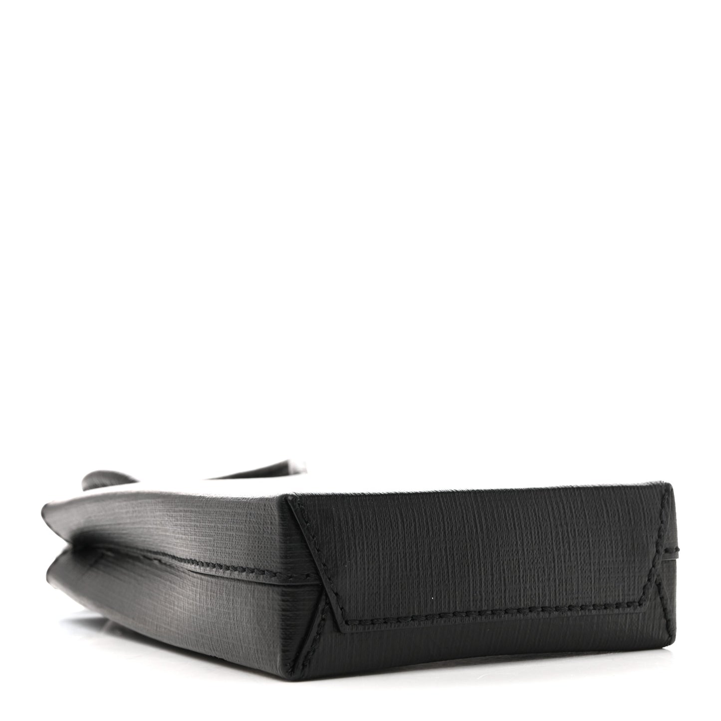 Squared Calfskin Logo Shopping Phone Holder Bag Black