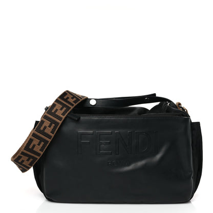 Fendi Calfskin Nylon FF Logo Embossed Changing Bag Black 3 of 11
