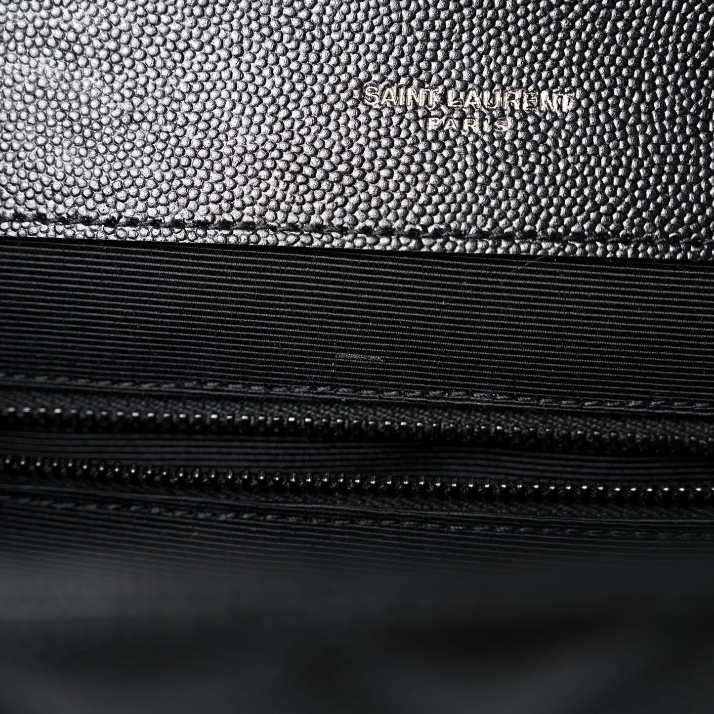 Grain De Poudre Textured Mixed Matelasse Large Triquilt Monogram Monochrome Satchel Black