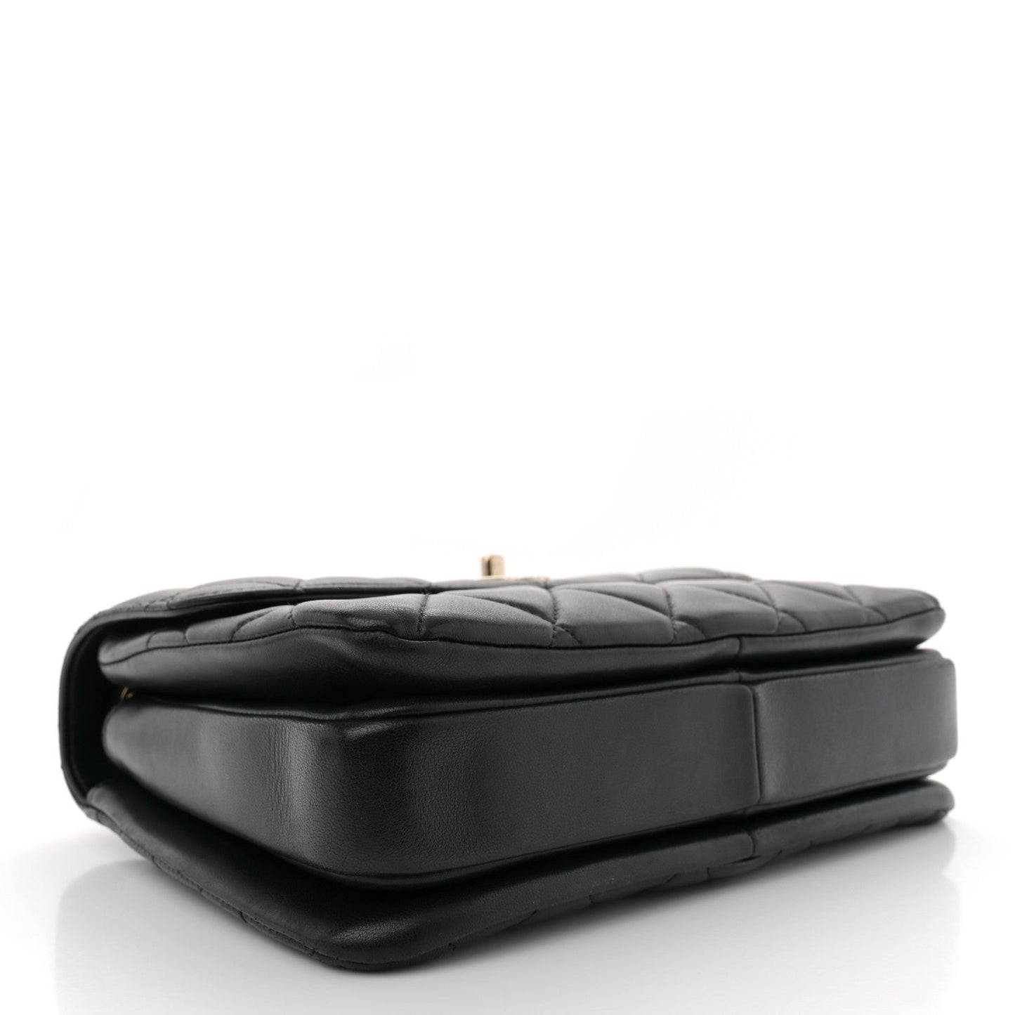 Lambskin Quilted Small Trendy CC Dual Handle Flap Bag Black