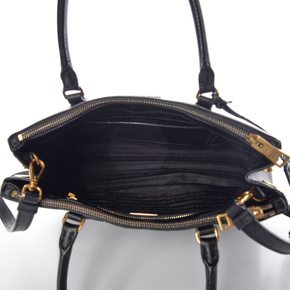 Prada Saffiano Small Galleria Double Zip Tote Black 8 of 13