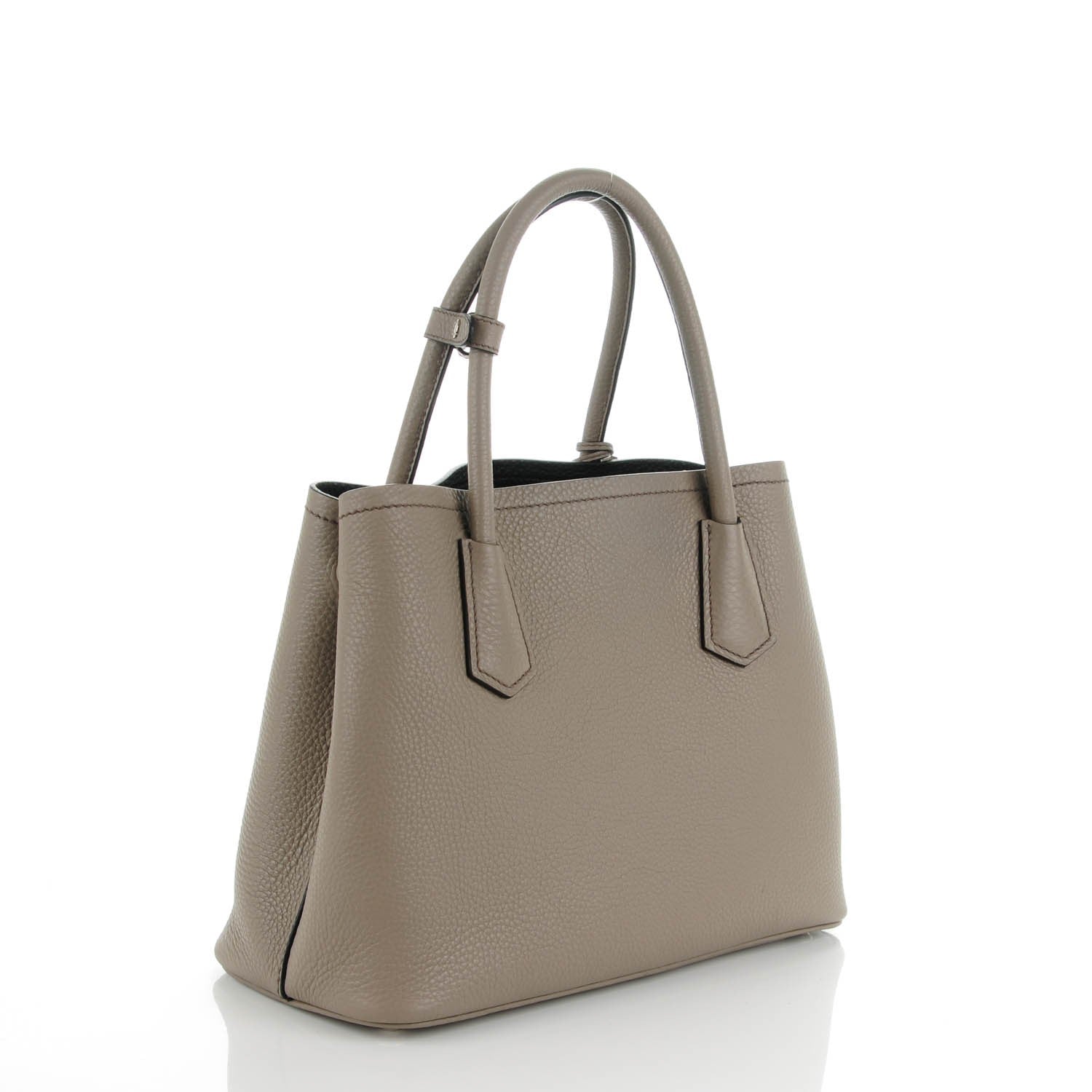 Prada Vitello Daino Small Double Bag Argilla Black 3 of 8