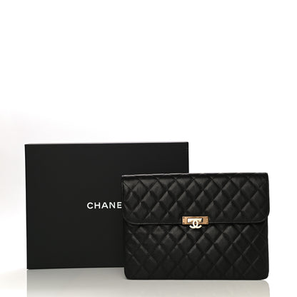 Chanel Caviar Quilted Medium Golden Class Pouch Black 9 of 9