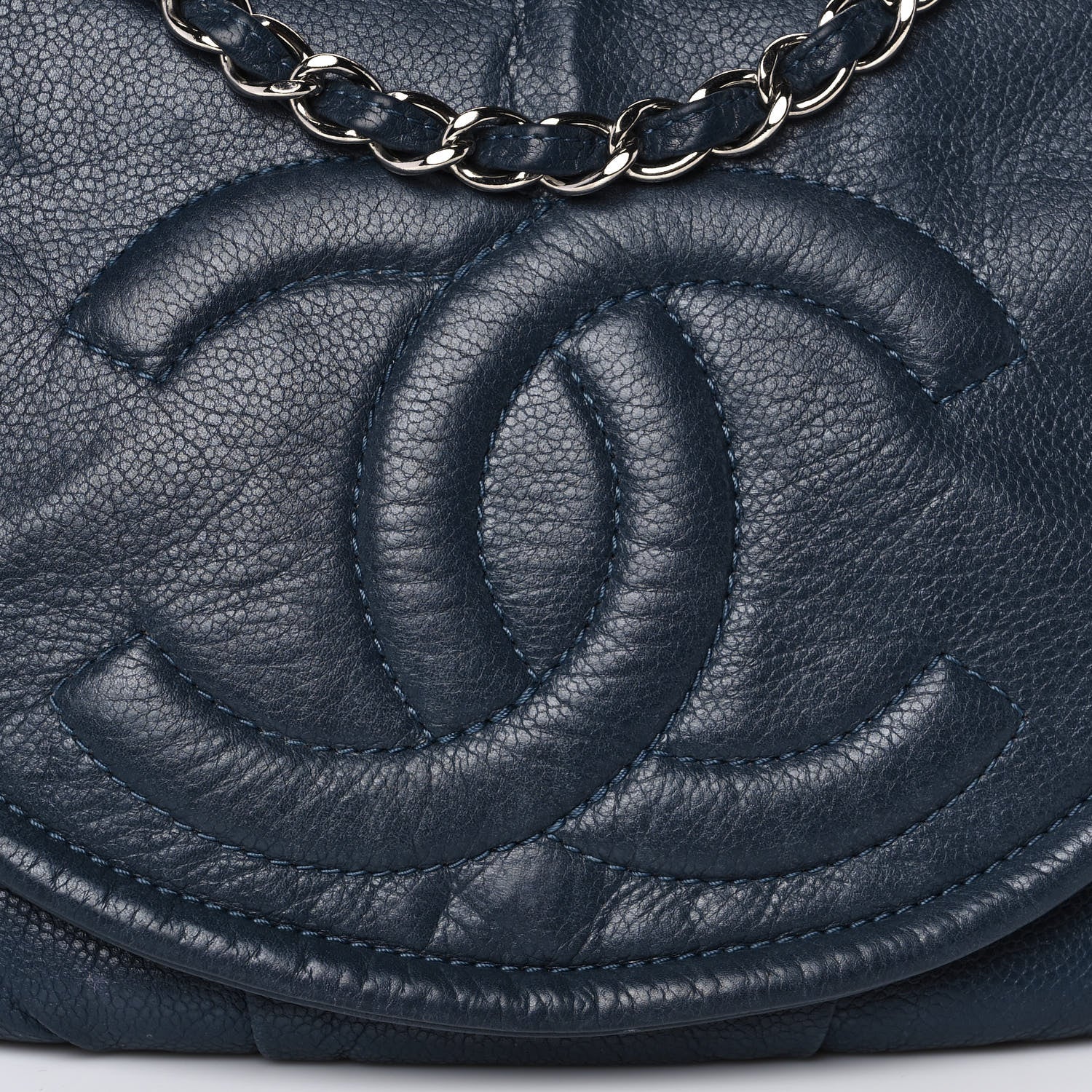 Chanel Caviar Half Moon Large Flap Navy 9 of 11