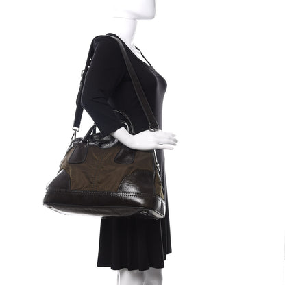 Prada Tessuto Nylon Vitello Shine Dome Satchel Mimetico 2 of 11