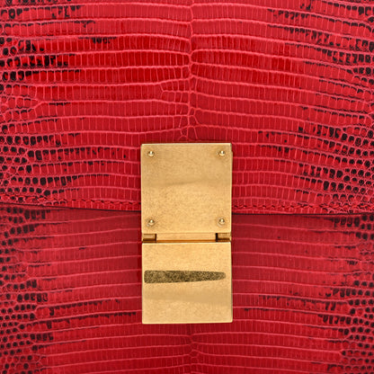 Celine Lizard Medium Classic Box Flap Bag Ruby 7 of 9