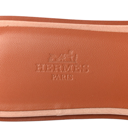 Hermes Ostrich Oran Sandals 37 Rose Bubinga 7 of 8