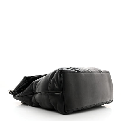 Saint Laurent Lambskin Quilted Medium Loulou Puffer Monogram Chain Satchel Black 4 of 11