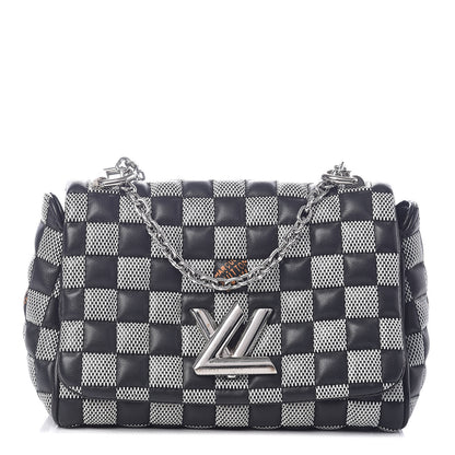 Louis Vuitton Calfskin Damier Twist Shoulder Bag BB Black White 1 of 8