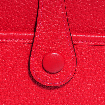 Hermes Taurillon Clemence Evelyne III PM Rouge Casaque 7 of 15