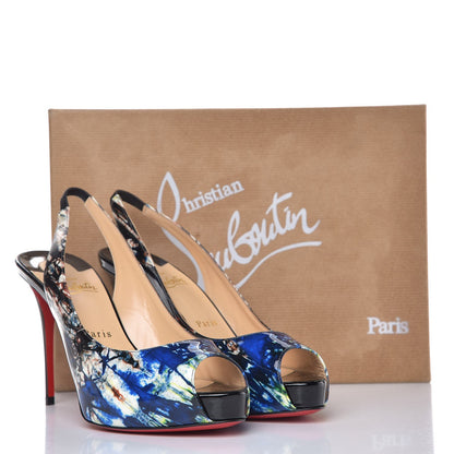 Christian Louboutin Patent Bazin Private Number 100 Pumps 38 Black 8 of 8