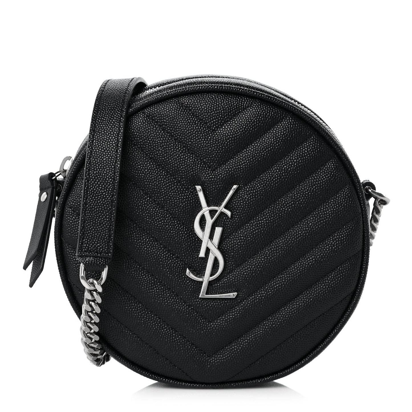 Grain De Poudre Matelasse Chevron Quilted Round Vinyle Camera Bag Deep Marine