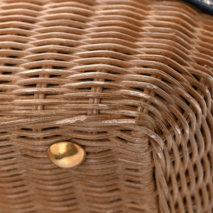 Christian Dior Wicker Oblique Basket Bag Blue 11 of 11