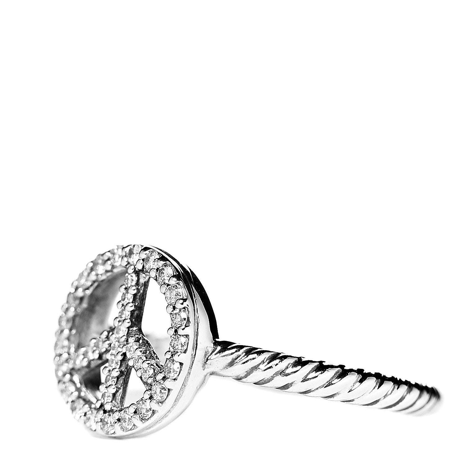 David Yurman Sterling Silver Diamond Cable Collectibles Peace Ring 52 6 3 of 5