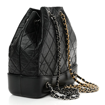 Chanel Aged Calfskin Quilted Small Gabrielle Backpack Black 3 of 11