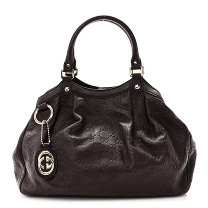 Gucci Guccissima Medium Sukey Tote Chocolate 1 of 10