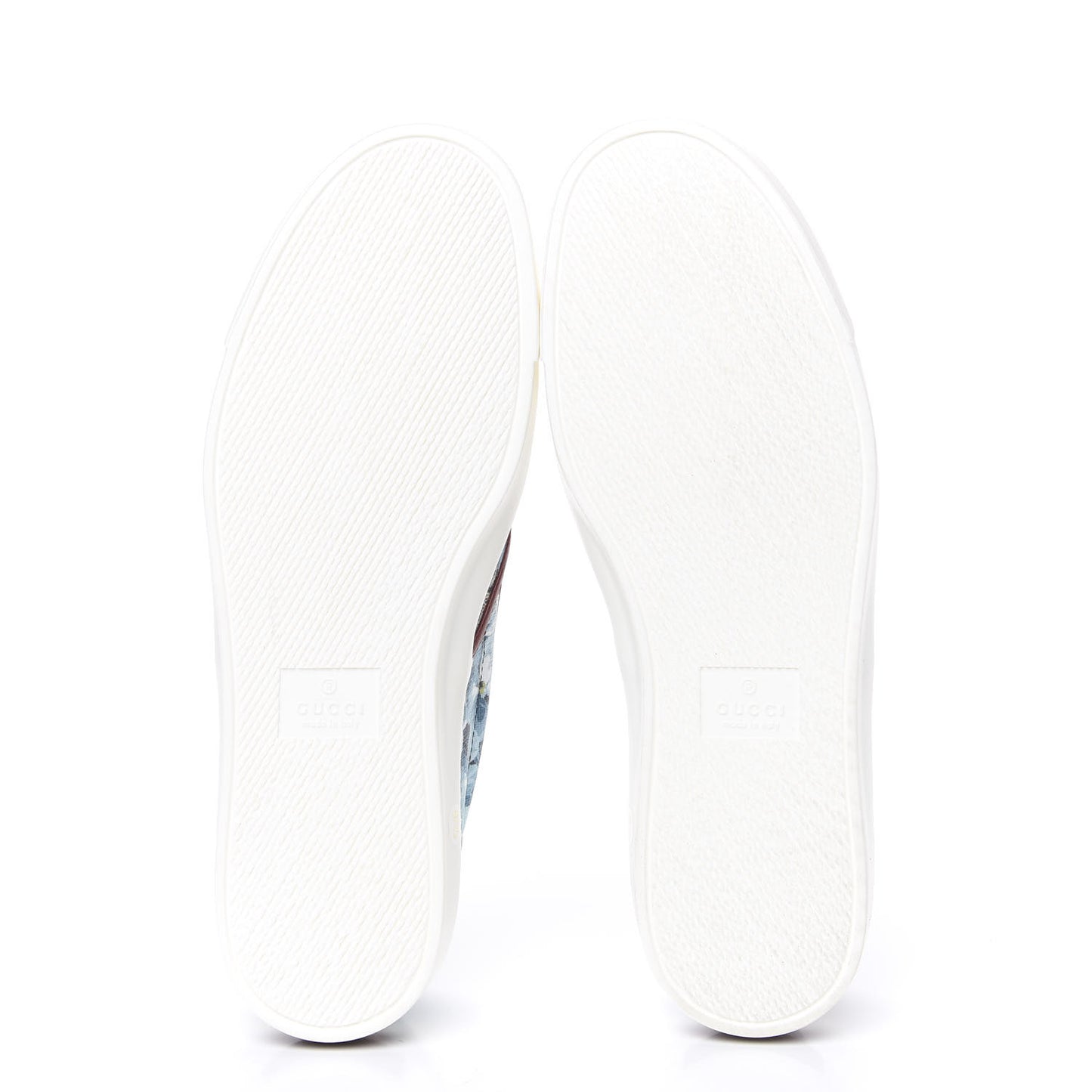 GG Supreme Monogram Blooms Womens Slip On Sneakers 37.5 Beige Blue Navy Red