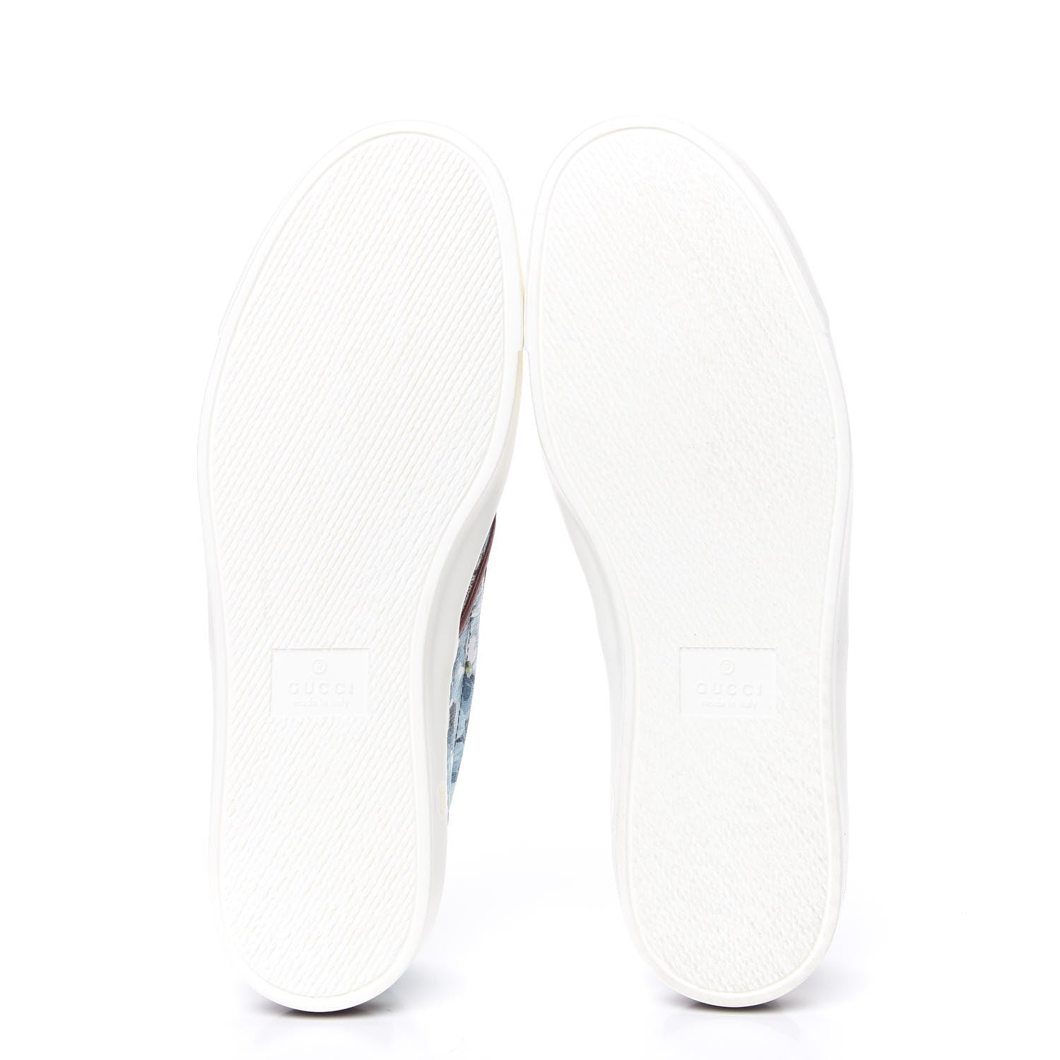 Gucci GG Supreme Monogram Blooms Womens Slip On Sneakers 37.5 Beige Blue Navy Red 5 of 8