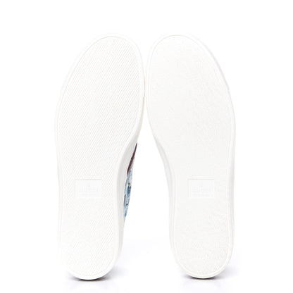 Gucci GG Supreme Monogram Blooms Womens Slip On Sneakers 37.5 Beige Blue Navy Red 5 of 8