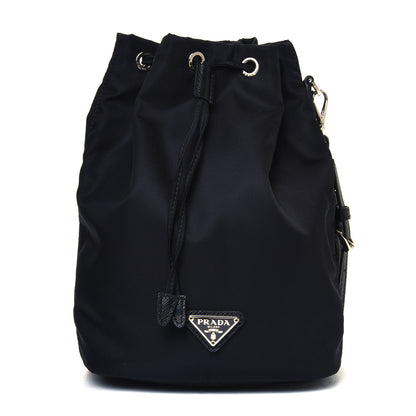 Prada Saffiano Tessuto Nylon Vela Bucket Wristlet Black 1 of 5