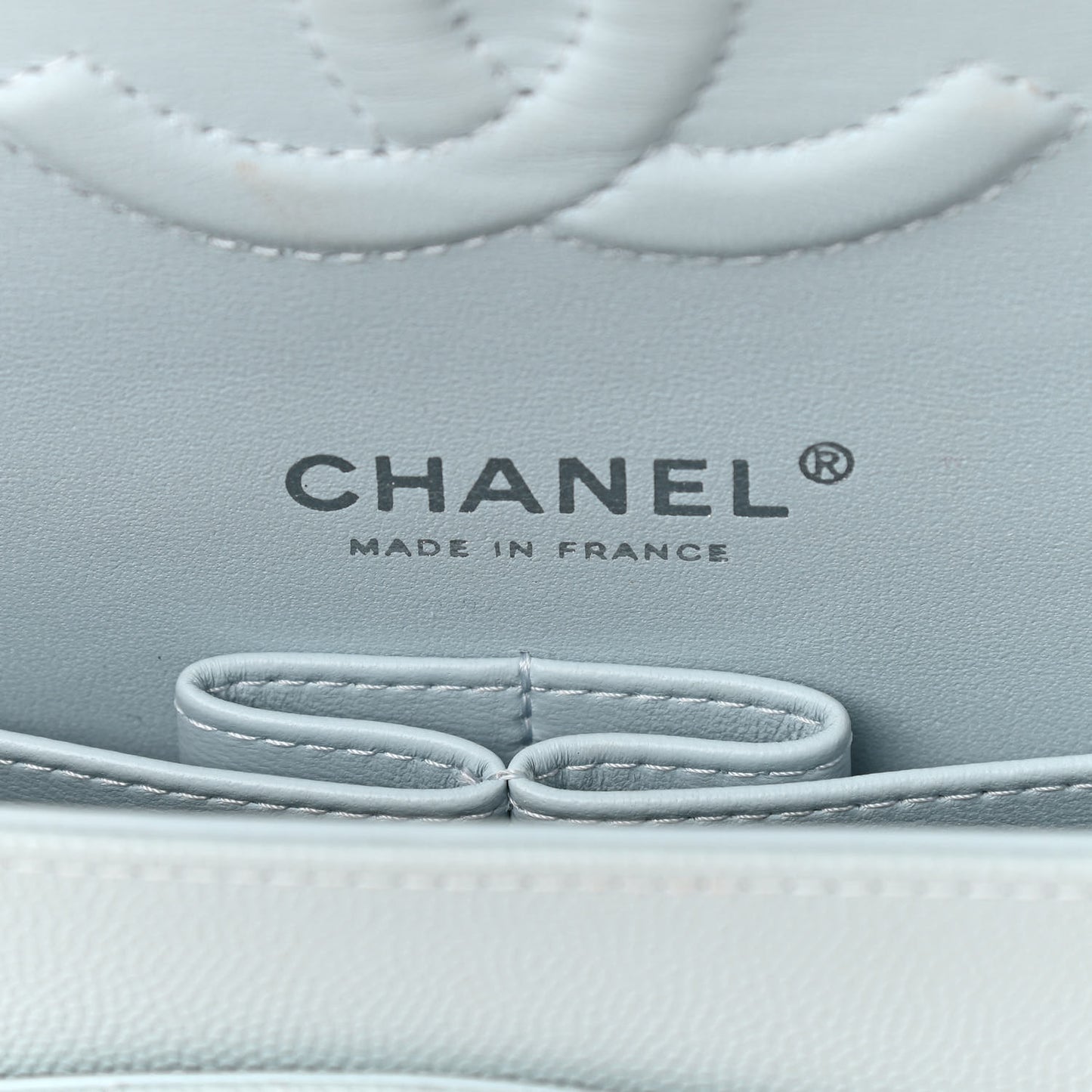 Caviar Quilted Medium Double Flap Light Blue