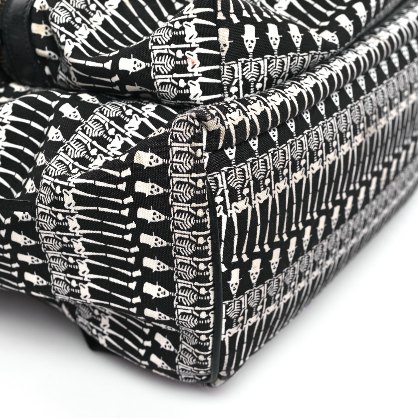 Nylon City Skeleton Print Backpack Black White