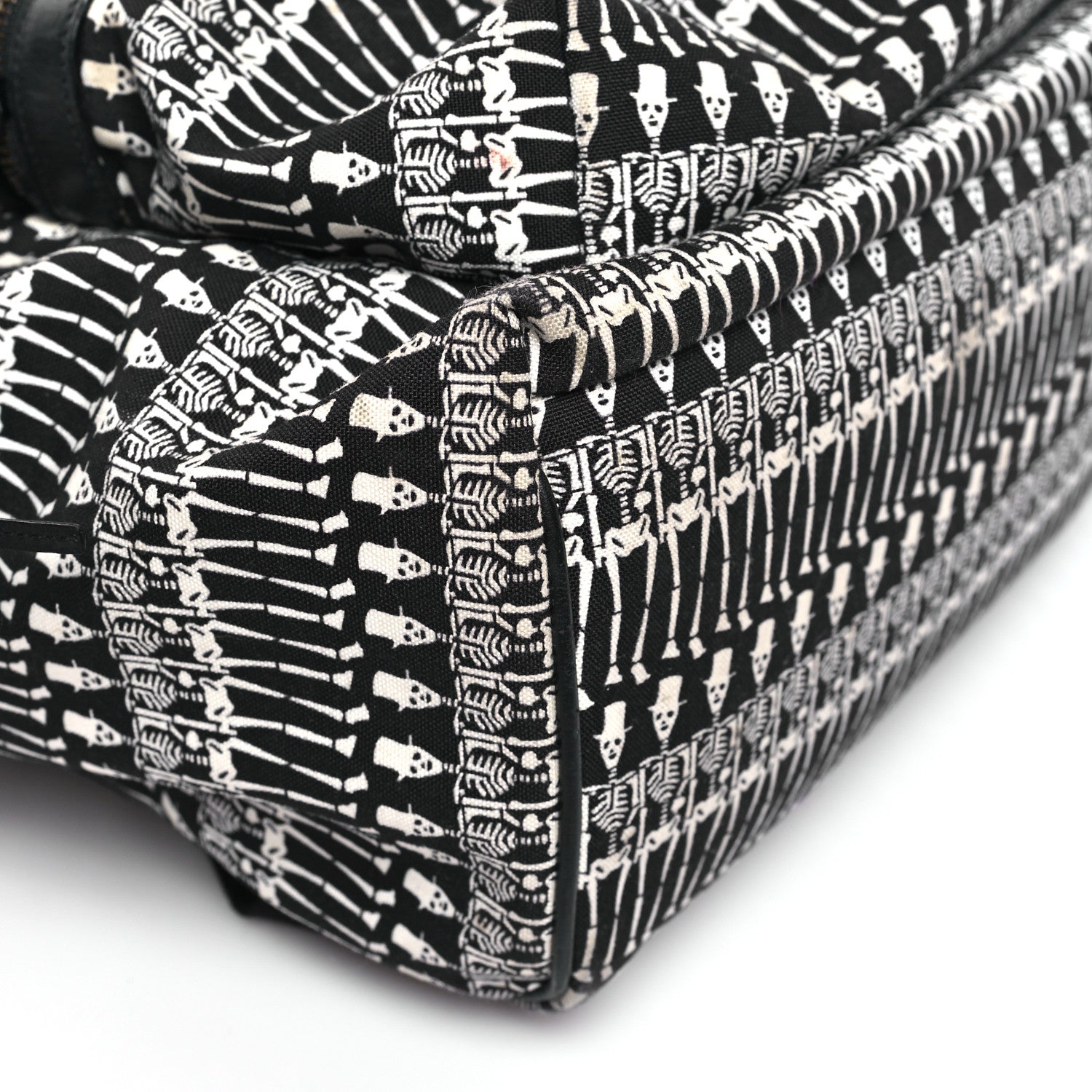 Saint Laurent Nylon City Skeleton Print Backpack Black White 8 of 9