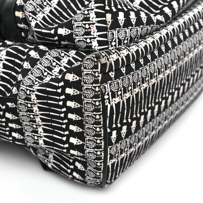 Saint Laurent Nylon City Skeleton Print Backpack Black White 8 of 9