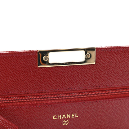Chanel Caviar Quilted Golden Class Wallet On Chain WOC Red 11 of 14