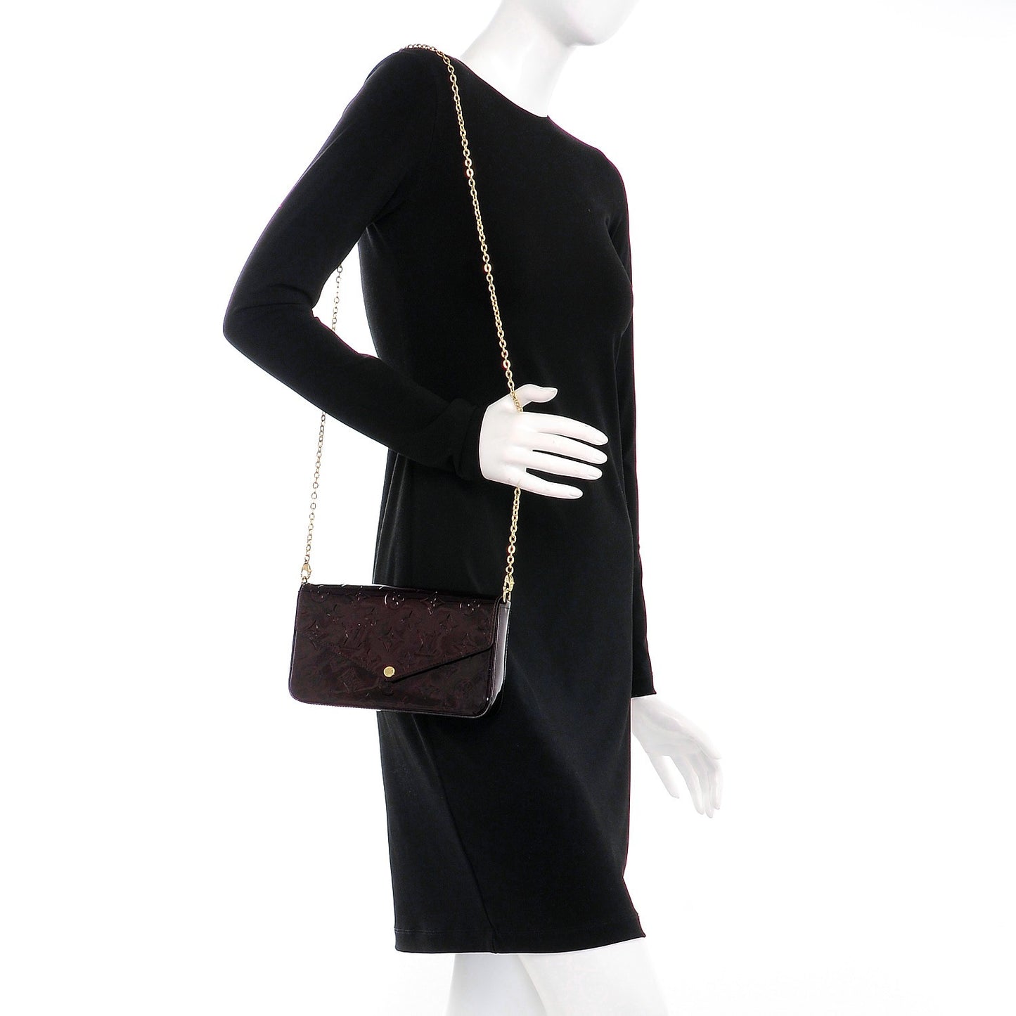 Vernis Pochette Felicie Chain Wallet Amarante