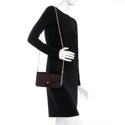 Louis Vuitton Vernis Pochette Felicie Chain Wallet Amarante 2 of 11