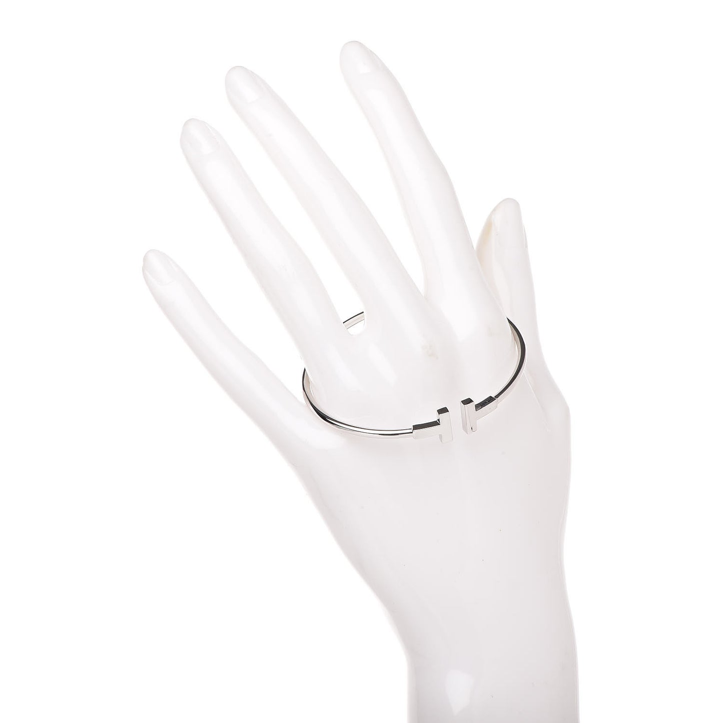 18K White Gold T Wire Bracelet