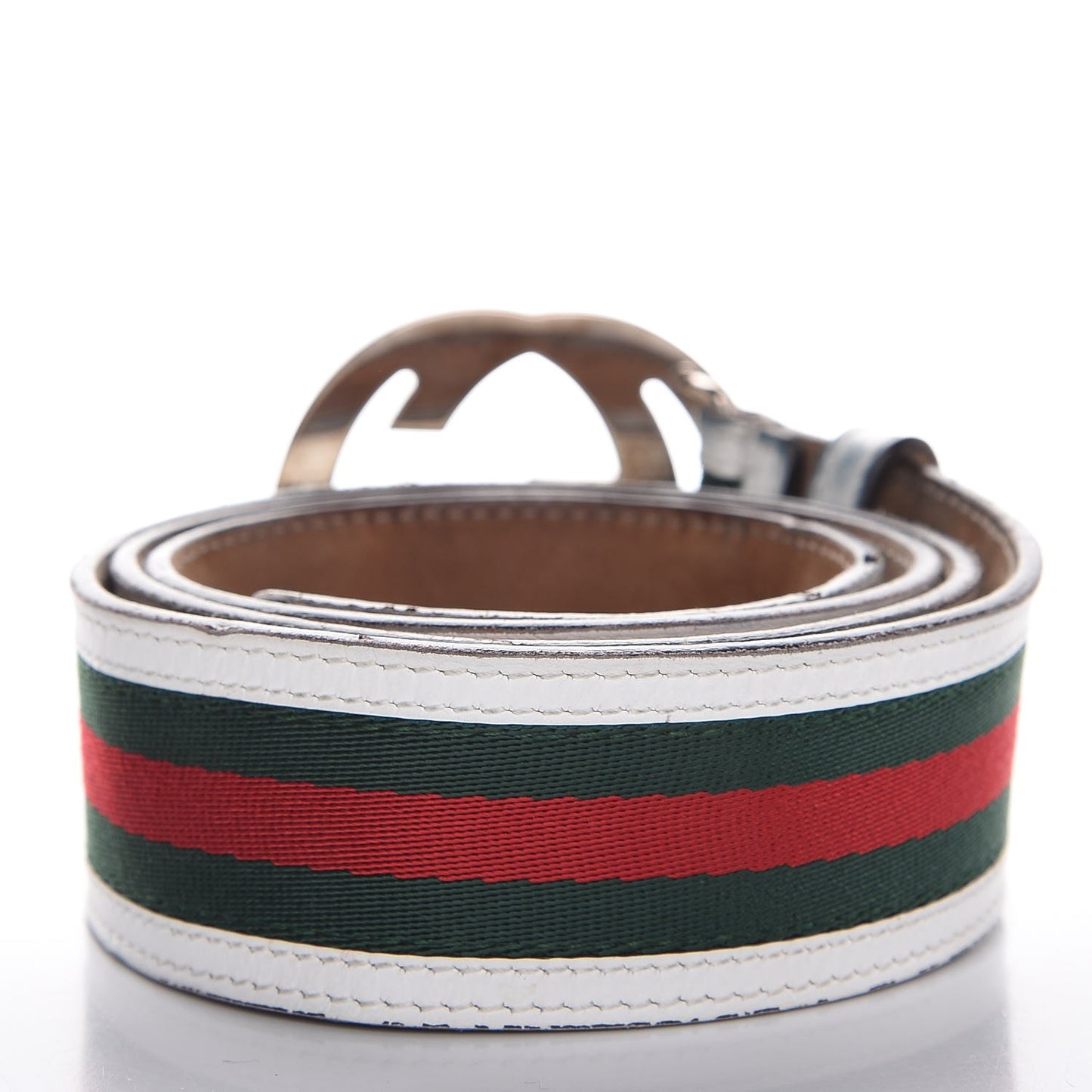 Calfskin Web Interlocking G Belt 95 38 White