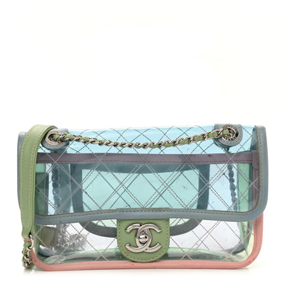 Chanel Lambskin PVC Quilted Mini Coco Splash Flap Blue Green 1 of 12
