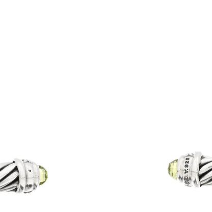 David Yurman Sterling Silver Diamond Peridot 5mm Cable Classics Bracelet 3 of 3