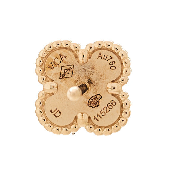 18K Rose Gold Carnelian Sweet Alhambra Earrings