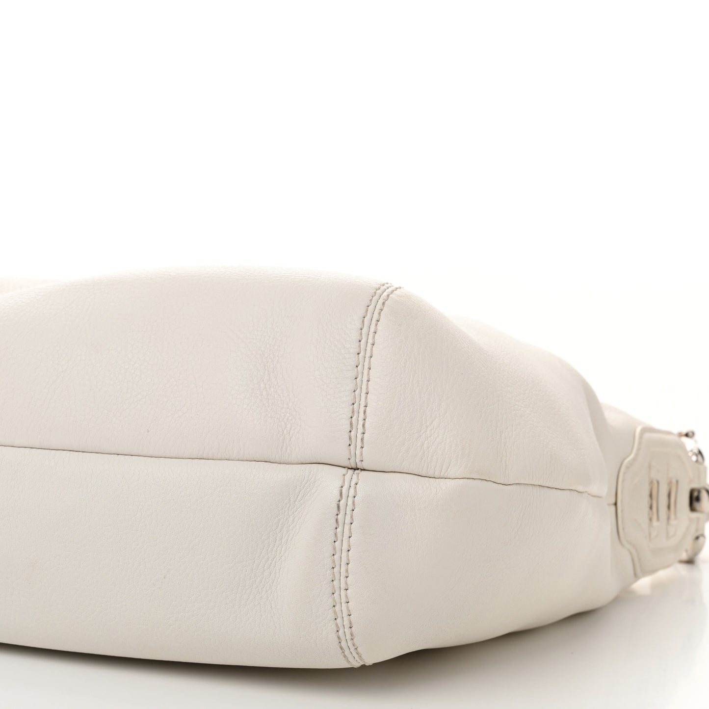Calfskin Medium Techno Horsebit Hobo White