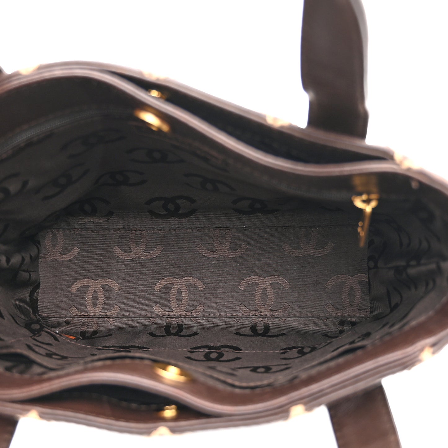 Calfskin Wild Stitch Tote Brown