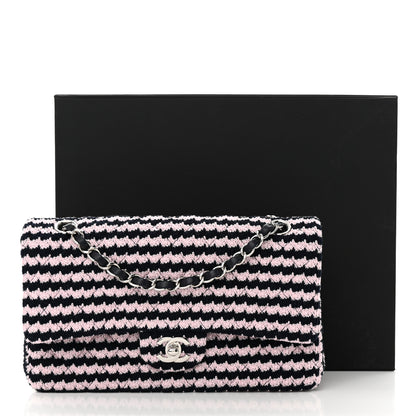 Chanel Tweed Quilted Medium Double Flap Pink Navy 12 of 12