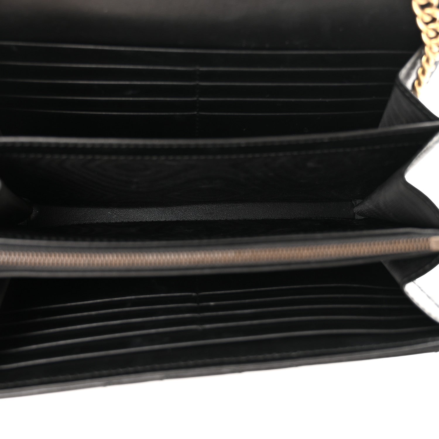 Gucci Calfskin Matelasse GG Marmont Chain Wallet Black 5 of 13