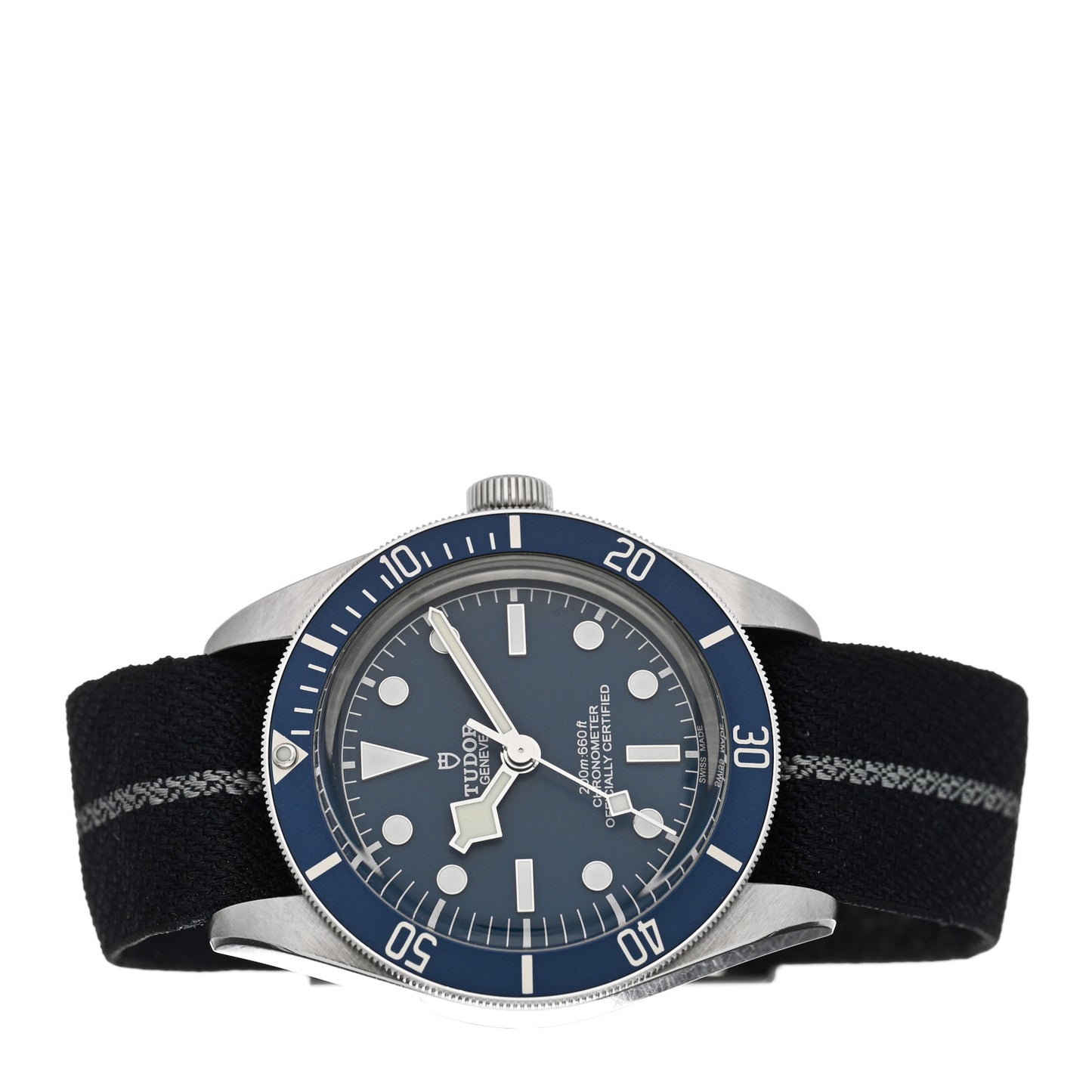 Stainless Steel Fabric 39mm Black Bay Automatic Watch Blue 79030B