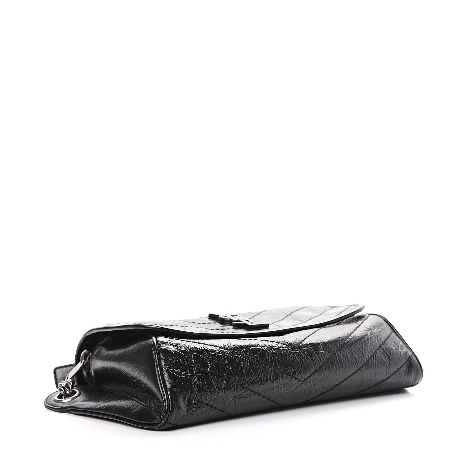 Crinkled Calfskin Matelasse Monogram Niki Body Bag Black