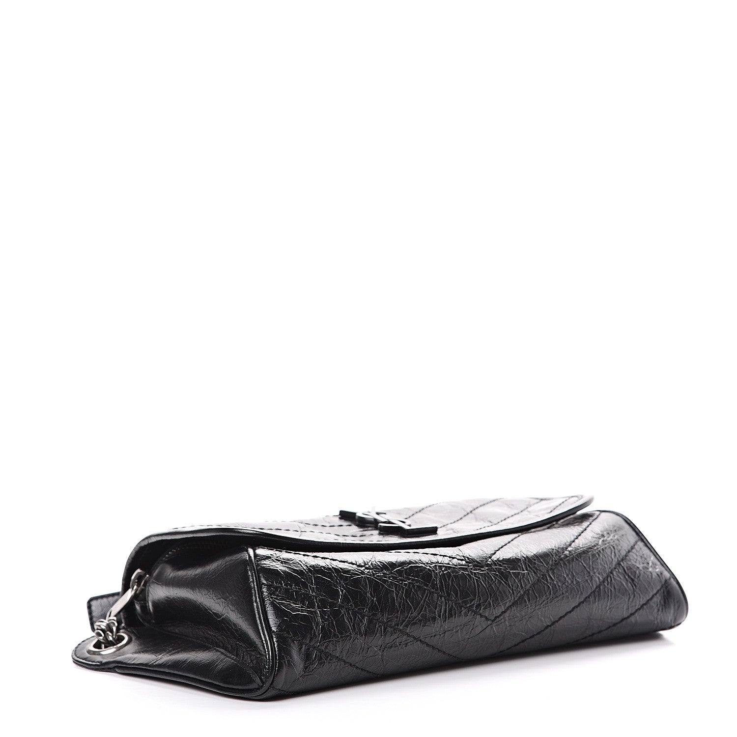 Saint Laurent Crinkled Calfskin Matelasse Monogram Niki Body Bag Black 3 of 8