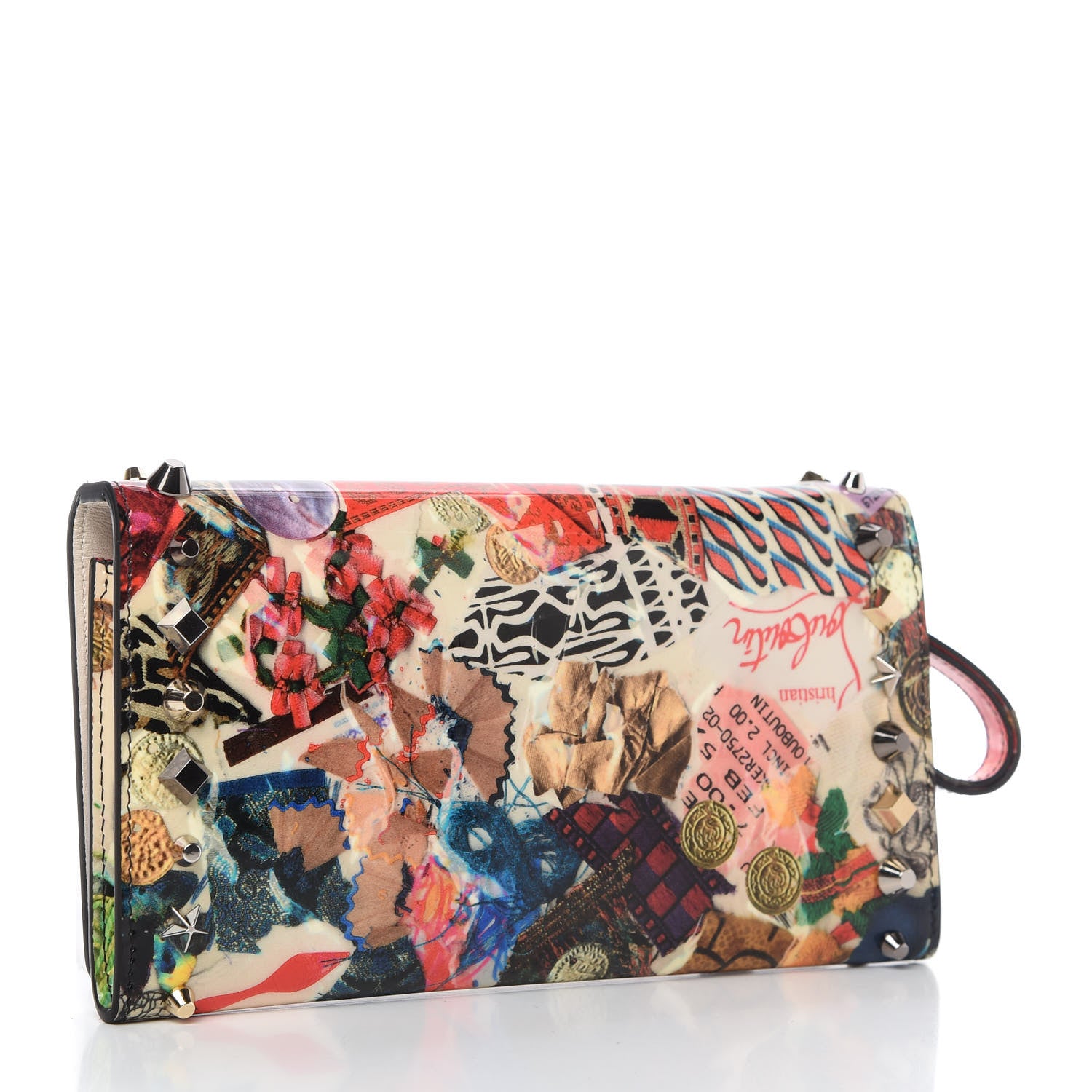 Christian Louboutin Patent Printed Collage Flap Wallet Multicolor 3 of 10