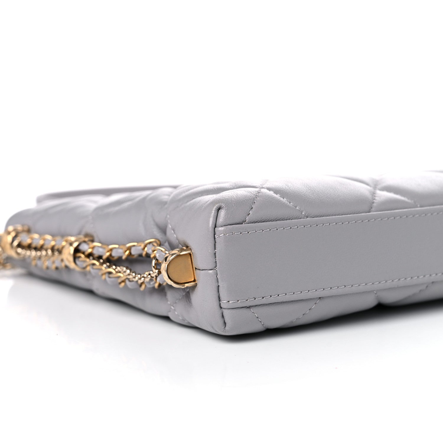 Chanel Lambskin Quilted Crush on Chains Hobo Grey 8 of 11
