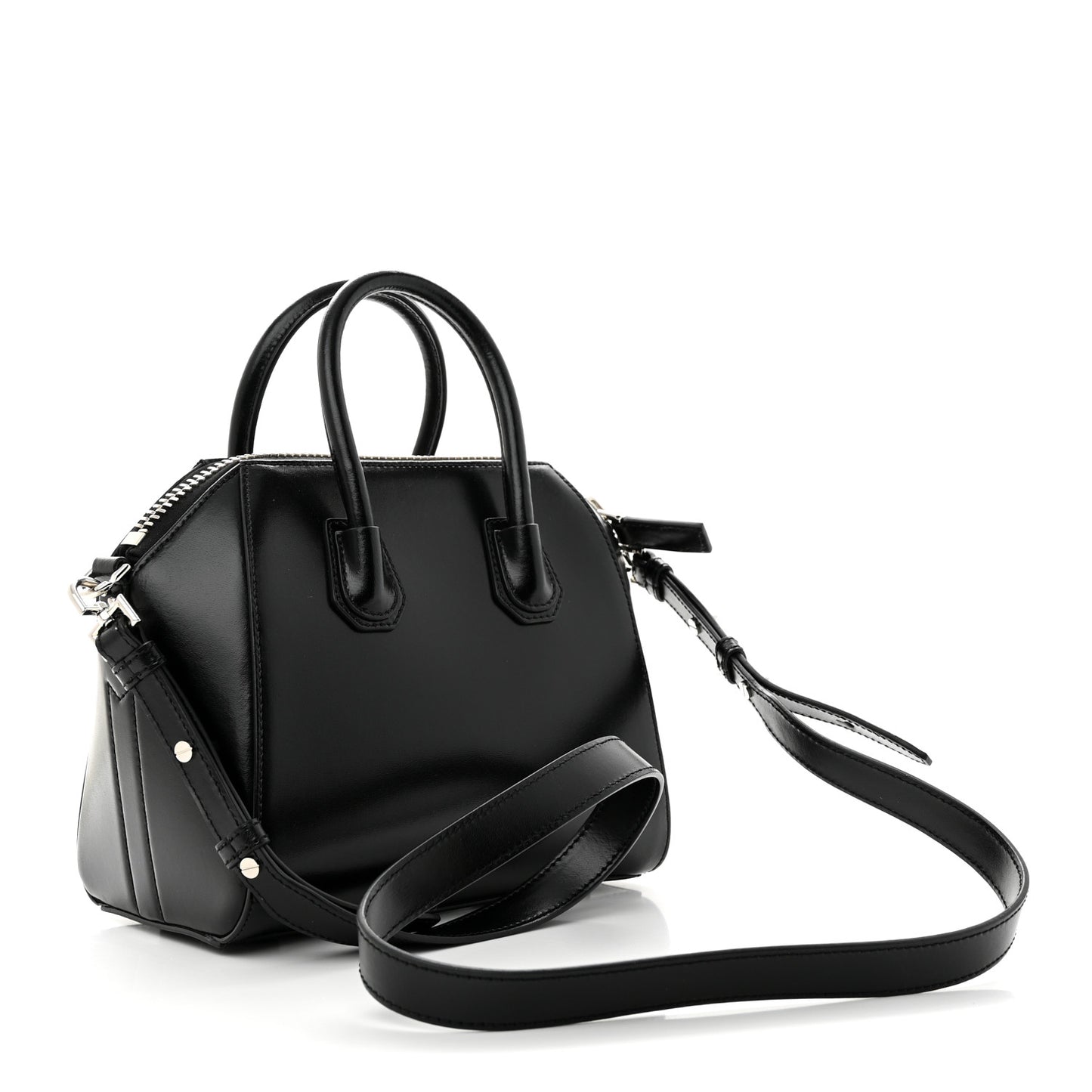 Shiny Lord Calfskin Mini Antigona Black