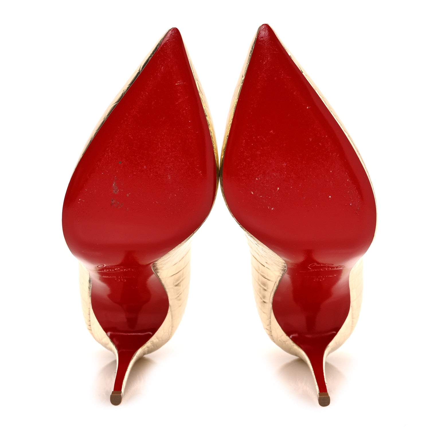 Christian Louboutin Metallo Cocco Pigalle Follies 100 Pumps 36 Platine 6 of 8
