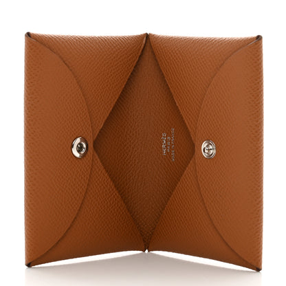 Hermes Epsom Calvi Card Case Gold 5 of 7